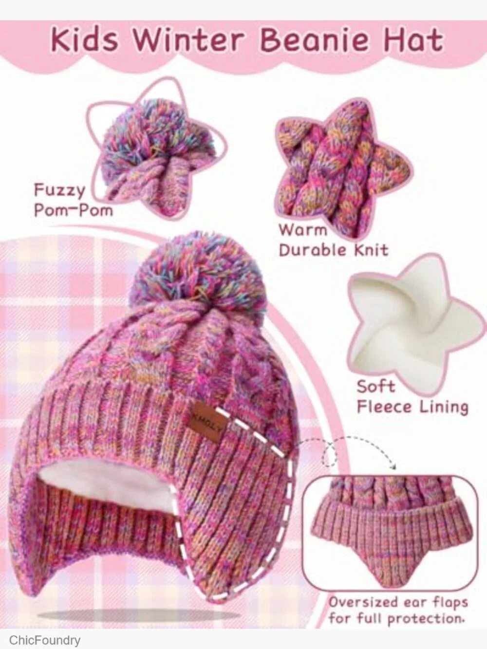 Kids Snow Set: Fleece Lined Beanie, Neck Gaiter & Touchscreen Gloves